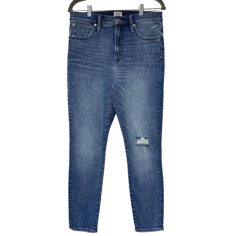 {J. Crew} 10" Toothpick Prairie Wash Blue High Rise Skinny Stretch Denim Jeans